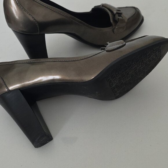 FRANCO SARTO | L-Gable Metallic Pumps Heels Gray Sz 7M - Picture 5 of 5